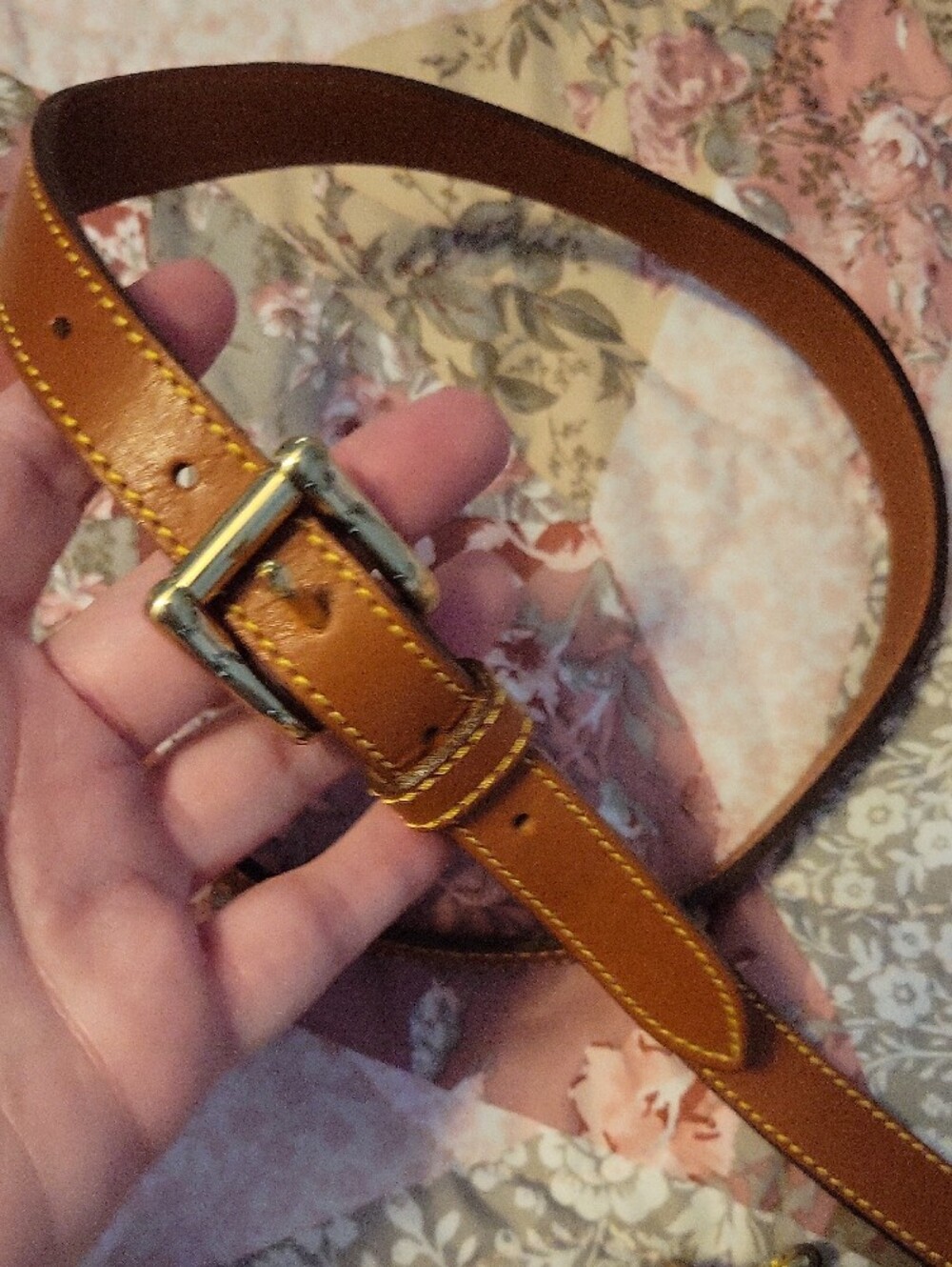 Dooney & Bourke Cream and Tan Leather Flap Crossbody - Picture 6 of 14